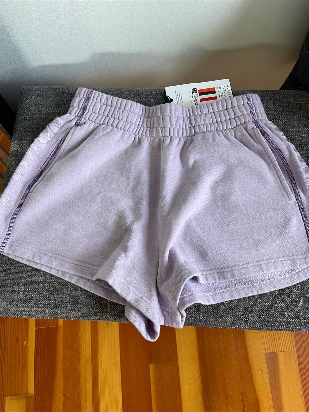 P.E Nation Lilac Elastic-Waist Athletic Shorts